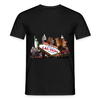 Las Vegas Berühmtes Schild Skyline - Männer T-Shirt - Schwarz - Vorne - AI Model Male 178 light (178cm)