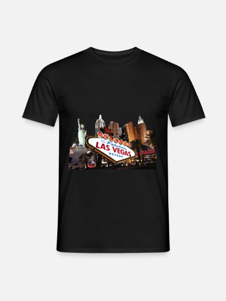 Las Vegas Famous Shield Skyline - Men's T-Shirt - black