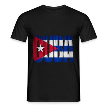 Cuba flag typography - Men's T-Shirt - black - Front - AI Model Male 178 light (178cm)