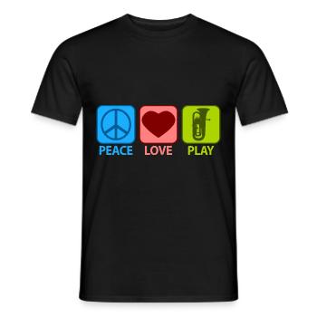 Euphonium Euphonist Mama Mom Proverbs Funny Peace - Men's T-Shirt - black - Front - AI Model Male 178 light (178cm)