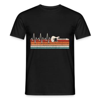 E-Gitarre Herzschlag - Männer T-Shirt - Schwarz - Vorne - AI Model Male 178 light (178cm)