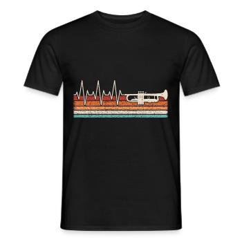 Trompete Herzschlag - Männer T-Shirt - Schwarz - Vorne - AI Model Male 178 light (178cm)