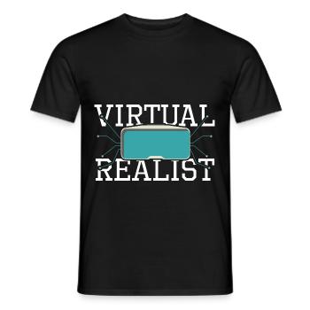 Realist Virtual Reality VR AR - Men's T-Shirt - black - Front - AI Model Male 178 light (178cm)