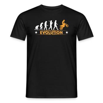 Motocross Evolution - orange/weiss - Männer T-Shirt - Schwarz - Vorne - AI Model Male 178 light (178cm)