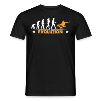 Skateboard Evolution - orange/weiss - Männer T-Shirt - Schwarz - Vorne - AI Model Male 178 light (178cm)