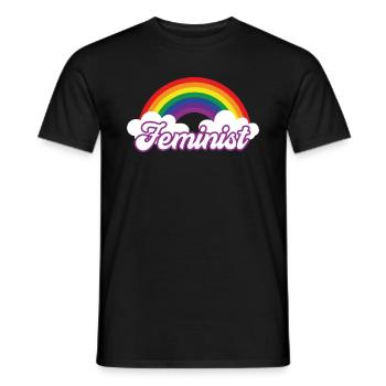Feminism Feminist Rainbow Political Retro Women - Men's T-Shirt - black - Front - AI Model Male 178 light (178cm)