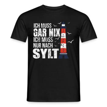 Sylt Westerland Urlaub geschenk - Männer T-Shirt - Schwarz - Vorne - AI Model Male 178 light (178cm)