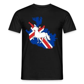 Islandpferd Tölt Island saga Isi Geschenk Isländer - Männer T-Shirt - Schwarz - Vorne - AI Model Male 178 light (178cm)