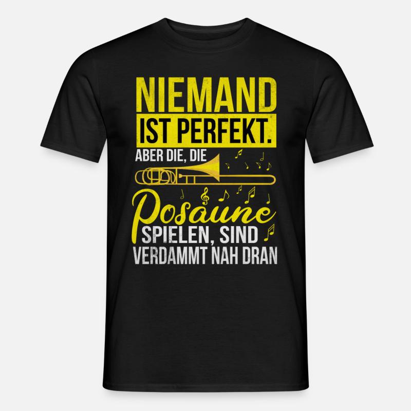 Posaune - Männer T-Shirt - Schwarz