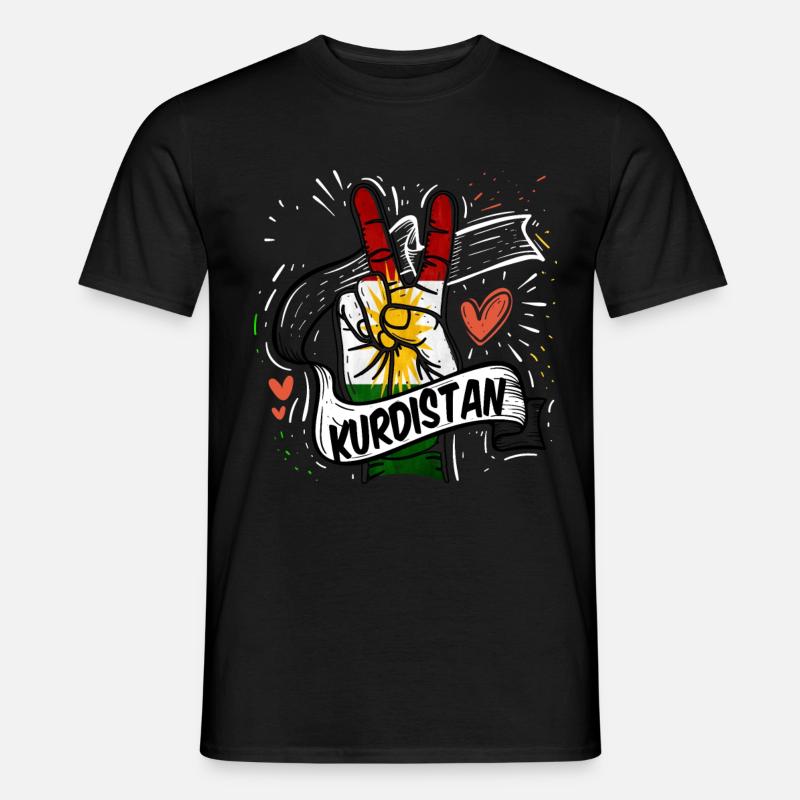 Kurdistan Kurde Kurden Geschenk azadi Rojava irak - Männer T-Shirt - Schwarz