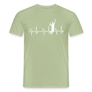 Badminton shuttlecock racket squash gift - Men's T-Shirt - sage - Front - AI Model Male 178 light (178cm)
