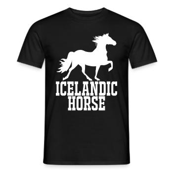 Cheval islandais - T-shirt homme - noir - Devant - AI Model Male 178 light (178cm)