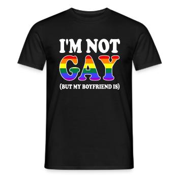 Gay gay pride - T-shirt homme - noir - Devant - AI Model Male 178 light (178cm)