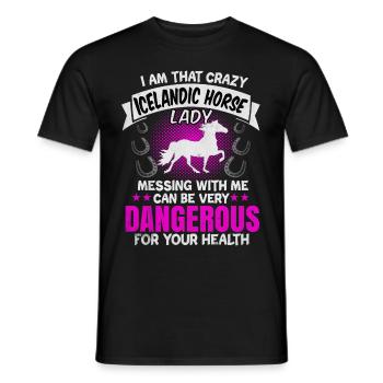 Cheval islandais - T-shirt homme - noir - Devant - AI Model Male 178 light (178cm)