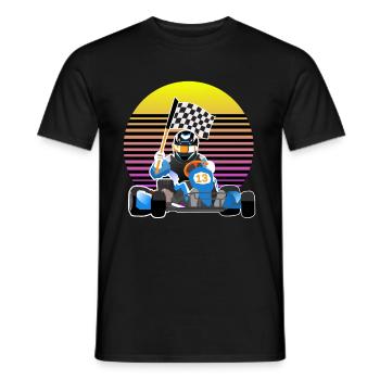 Kart racing go-kart arena gift - Men's T-Shirt - black - Front - AI Model Male 178 light (178cm)