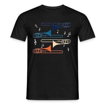 Posaune Trombone Volksmusik Geschenk - Männer T-Shirt - Schwarz - Vorne - AI Model Male 178 light (178cm)