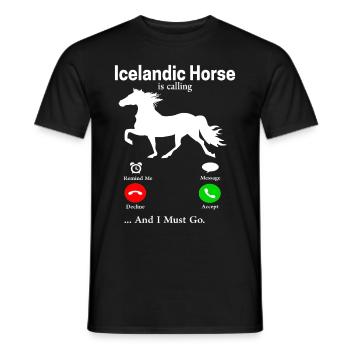 Cheval islandais - T-shirt homme - noir - Devant - AI Model Male 178 light (178cm)