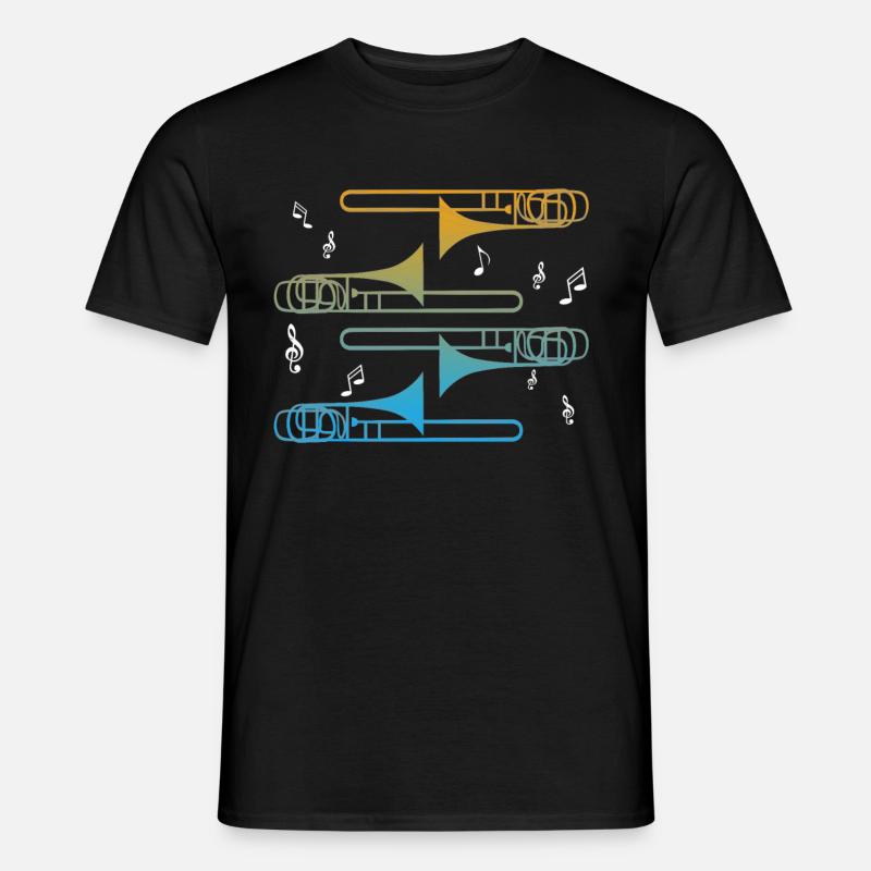 Posaune - Männer T-Shirt - Schwarz