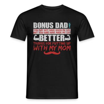 Beau-père - T-shirt homme - noir - Devant - AI Model Male 178 light (178cm)