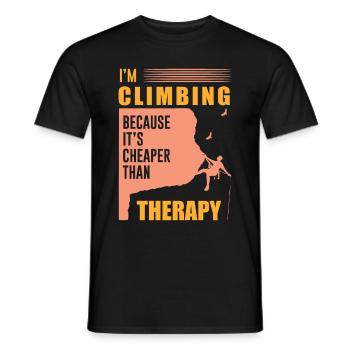 Climbing Free Climbing with Carabiner Gift - Men's T-Shirt - black - Front - AI Model Male 178 light (178cm)