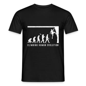 Klettern Evolution - Männer T-Shirt - Schwarz - Vorne - AI Model Male 178 light (178cm)