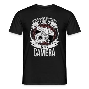 Photographe Caméraman - T-shirt homme - noir - Devant - AI Model Male 178 light (178cm)