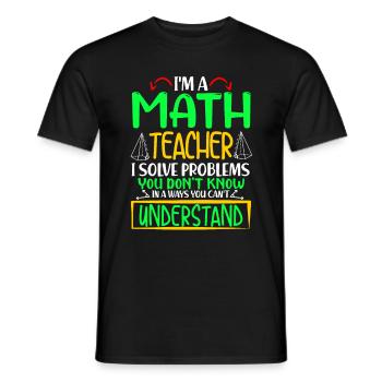 Cadeau de professeur de nerd mathématique - T-shirt homme - noir - Devant - AI Model Male 178 light (178cm)