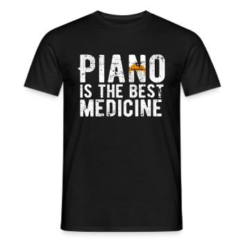 piano - T-shirt homme - noir - Devant - AI Model Male 178 light (178cm)