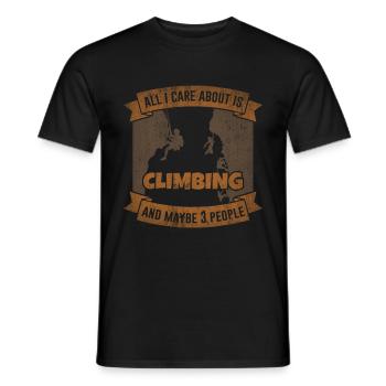 Rock climbing boulder climbing mountaineering gift - Men's T-Shirt - black - Front - AI Model Male 178 light (178cm)