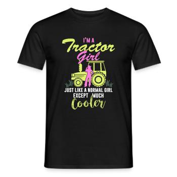 Tractor girl - Men's T-Shirt - black - Front - AI Model Male 178 light (178cm)