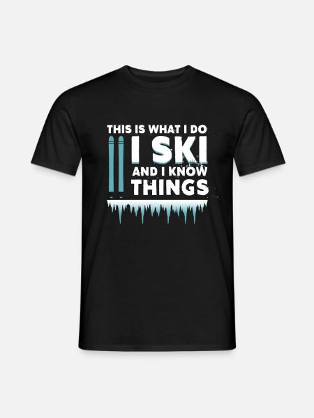 Skifahren - Männer T-Shirt - Schwarz