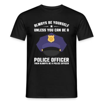 police officer - Men's T-Shirt - black - Front - AI Model Male 178 light (178cm)