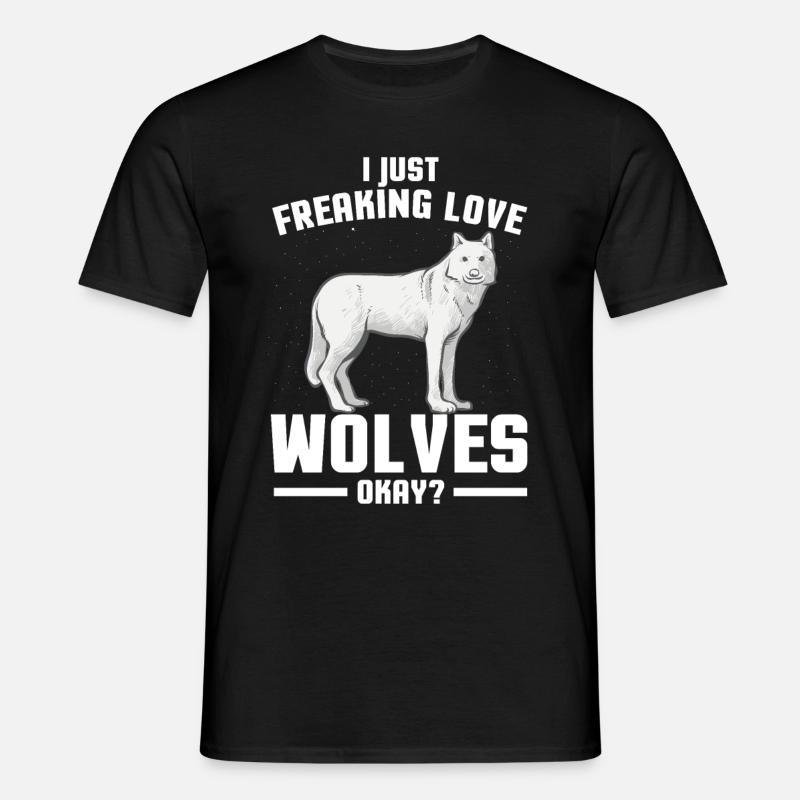 Wolf - Männer T-Shirt - Schwarz