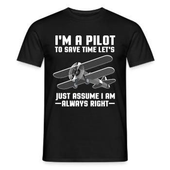 pilot - Men's T-Shirt - black - Front - AI Model Male 178 light (178cm)