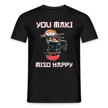 Sushi - Männer T-Shirt - Schwarz - Vorne - AI Model Male 178 light (178cm)