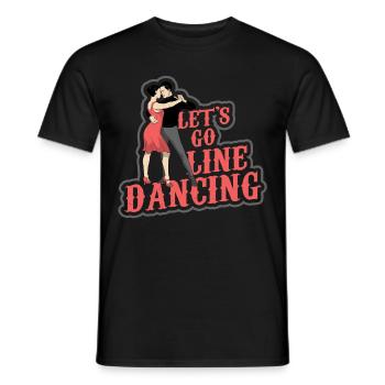 Linedance musique country western danse sport - T-shirt homme - noir - Devant - AI Model Male 178 light (178cm)