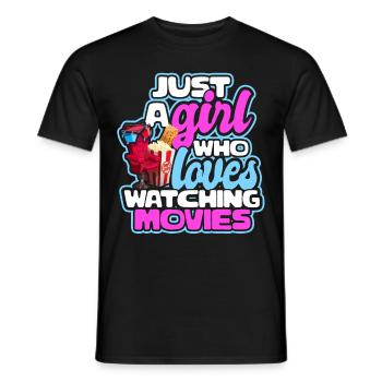 Cinéma cinéma télévision cadeau soirée cinéma pop-corn - T-shirt homme - noir - Devant - AI Model Male 178 light (178cm)