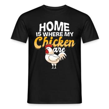 chicken - Men's T-Shirt - black - Front - AI Model Male 178 light (178cm)