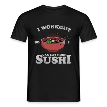 Sushi - T-shirt homme - noir - Devant - AI Model Male 178 light (178cm)