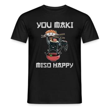 Sushi Go Japan - Men's T-Shirt - black - Front - AI Model Male 178 light (178cm)