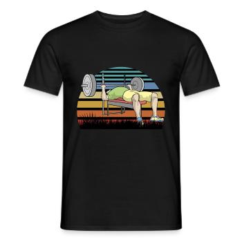 Cadeau d'haltère tonifiant - T-shirt homme - noir - Devant - AI Model Male 178 light (178cm)