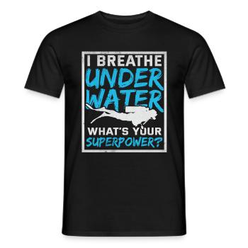 Scuba diving freediving water sports diver water - Men's T-Shirt - black - Front - AI Model Male 178 light (178cm)