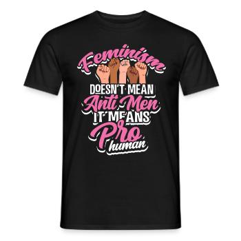 Feministin - Männer T-Shirt - Schwarz - Vorne - AI Model Male 178 light (178cm)