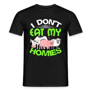 vegan - Men's T-Shirt - black - Front - AI Model Male 178 light (178cm)