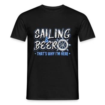 sailing - Men's T-Shirt - black - Front - AI Model Male 178 light (178cm)