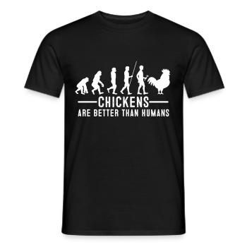 chicken - Men's T-Shirt - black - Front - AI Model Male 178 light (178cm)