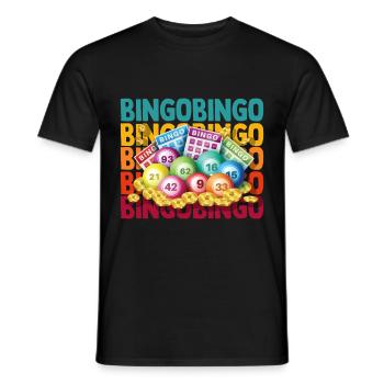 Bingo lucky number lotto gift grandpa grandma - Men's T-Shirt - black - Front - AI Model Male 178 light (178cm)