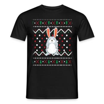 Lapin de Noël laid - T-shirt homme - noir - Devant - AI Model Male 178 light (178cm)