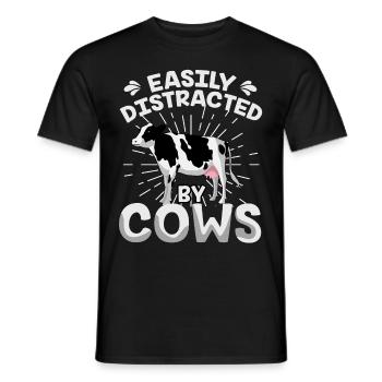 Vaches vache boeuf vache laitière fermier vache veaux - T-shirt homme - noir - Devant - AI Model Male 178 light (178cm)