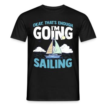 Sailing sailboat regatta dinghy nautical catamaran - Men's T-Shirt - black - Front - AI Model Male 178 light (178cm)